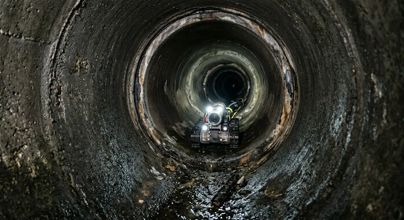Robotic sewer camera inspecting pipe interior for Sewer Line Repair in Riviera Beach